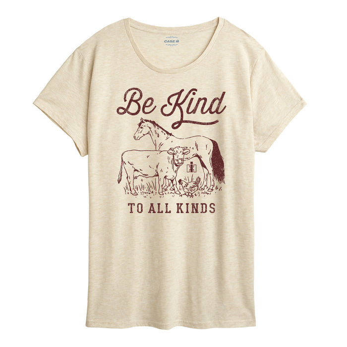 Be Kind To All Kinds Animals Womens Plus Short Sleeve Tee