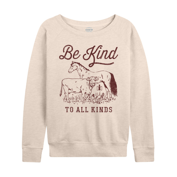 Be Kind To All Kinds Animals Womens French Terry Pullover