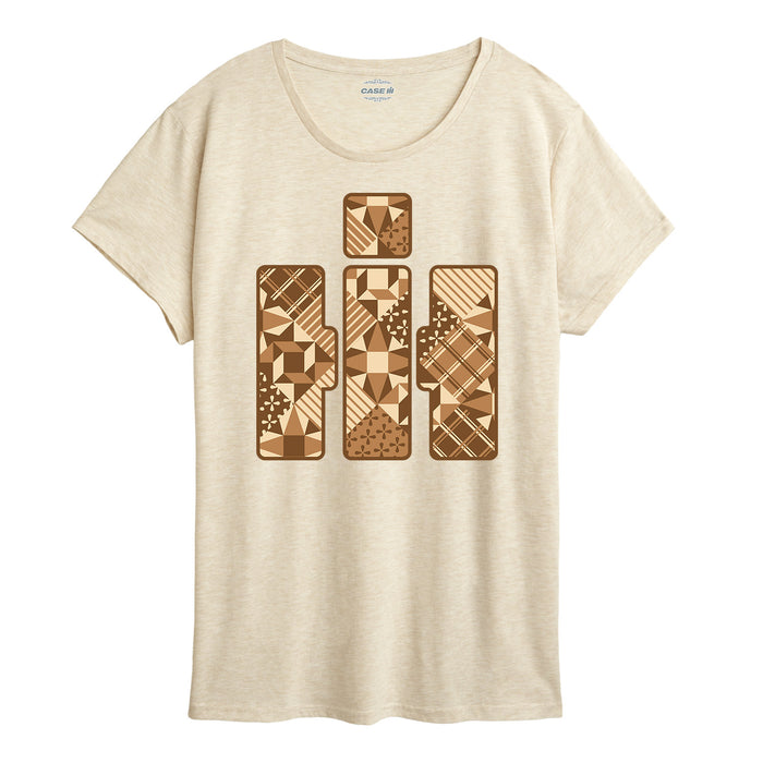 Patchwork Logo Womens Plus Short Sleeve Tee