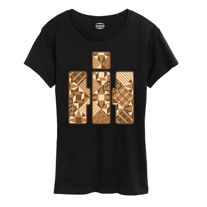 Patchwork Logo Womens Plus Short Sleeve Tee