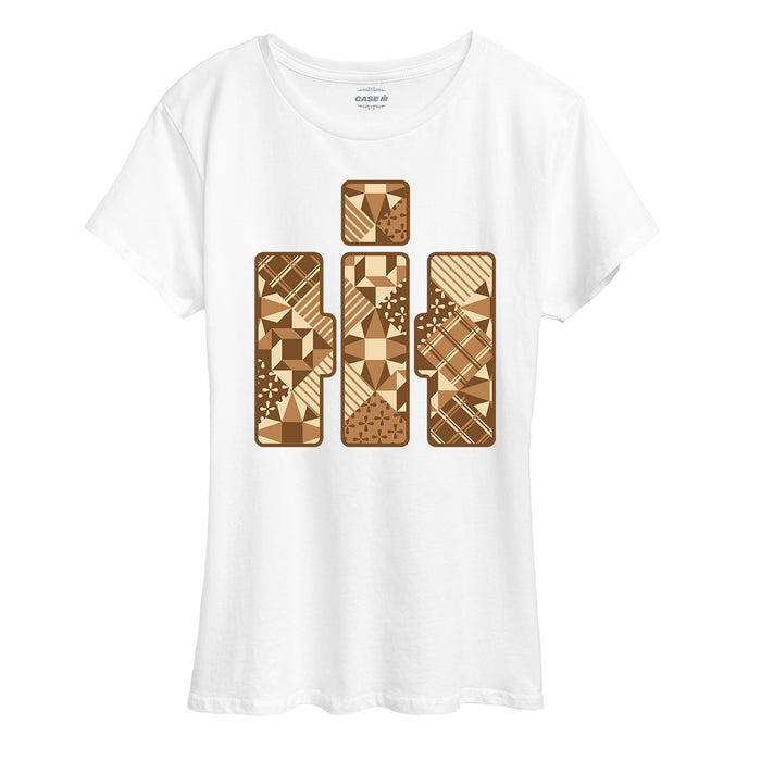 Patchwork Logo Womens Plus Short Sleeve Tee