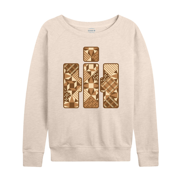 Logo Patchwork Womens French Terry Pullover