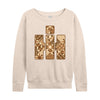 Logo Patchwork Womens French Terry Pullover