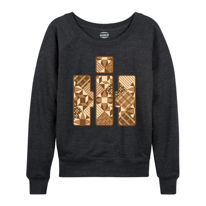 Logo Patchwork Womens French Terry Pullover