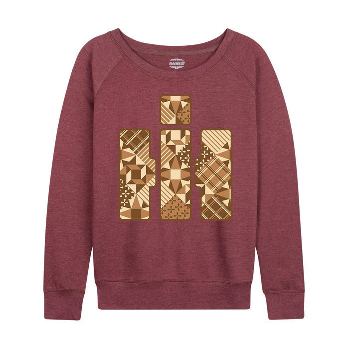 Logo Patchwork Womens French Terry Pullover