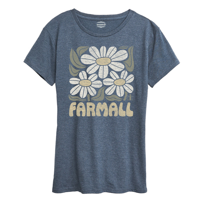 Farmall Retro Daisies Womens Plus Short Sleeve Tee