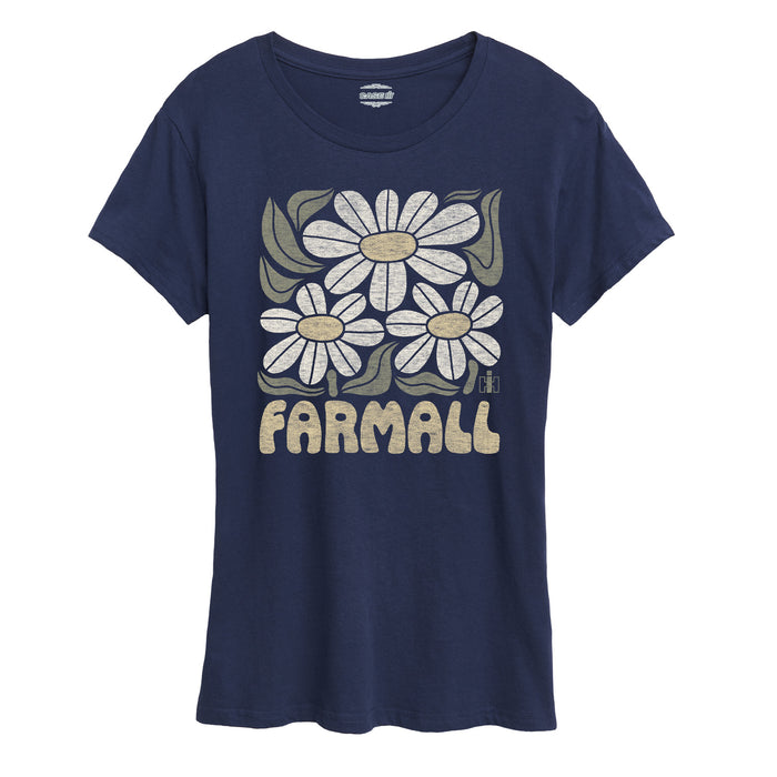 Farmall Retro Daisies Womens Plus Short Sleeve Tee