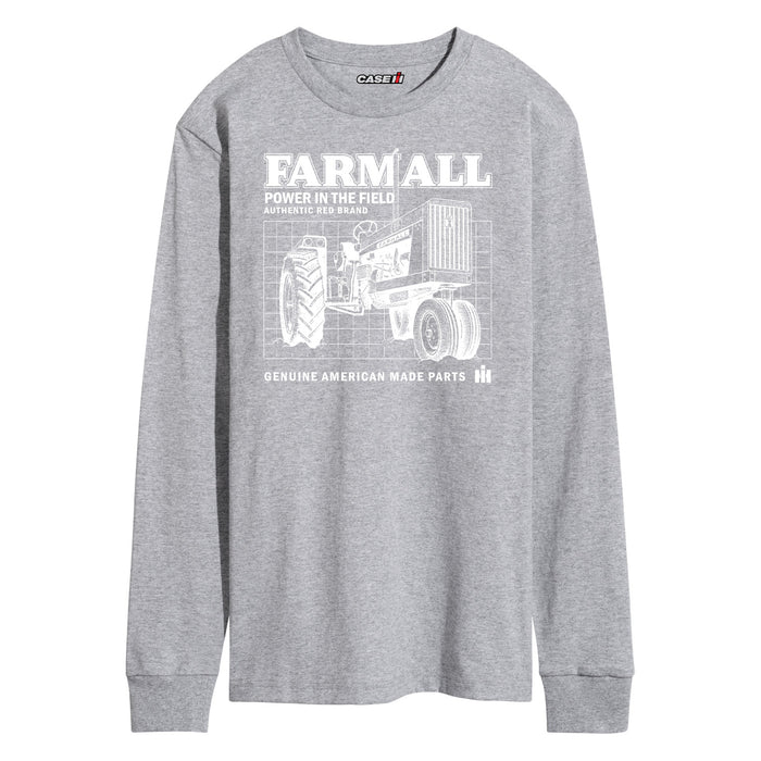 Farmall Schematic Mens Long Sleeve Tee