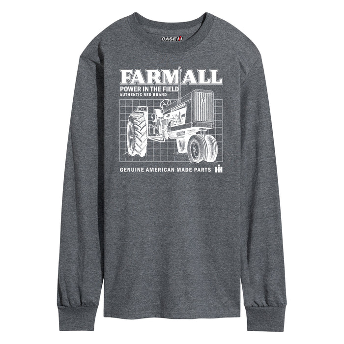 Farmall Schematic Mens Long Sleeve Tee