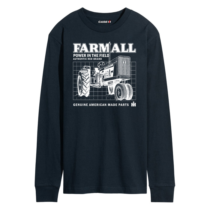 Farmall Schematic Mens Long Sleeve Tee