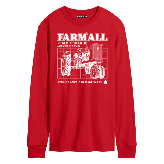 Farmall Schematic Mens Long Sleeve Tee