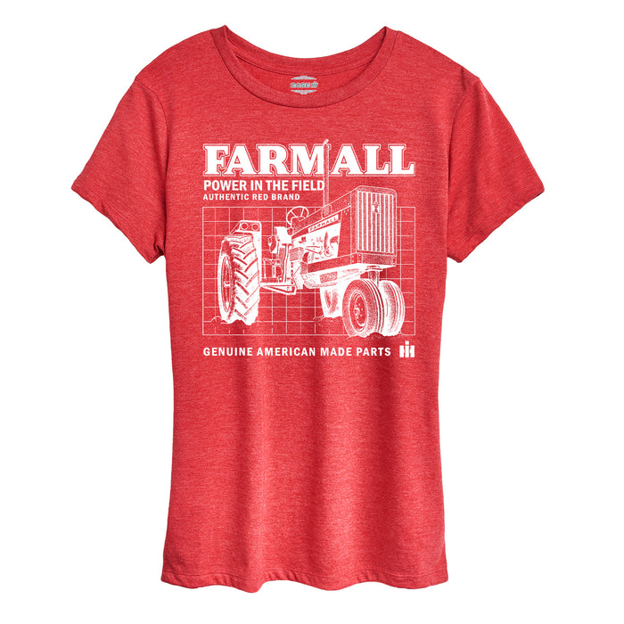 Farmall Schematic Womens Plus Short Sleeve Tee