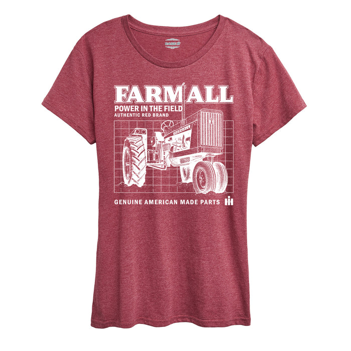 Farmall Schematic Womens Plus Short Sleeve Tee