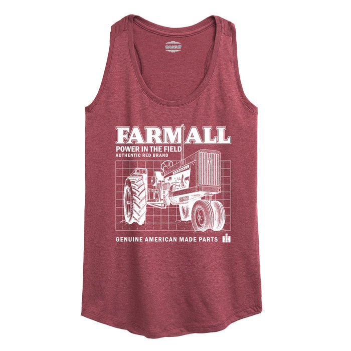 Farmall Schematic Womens Racerback Tank