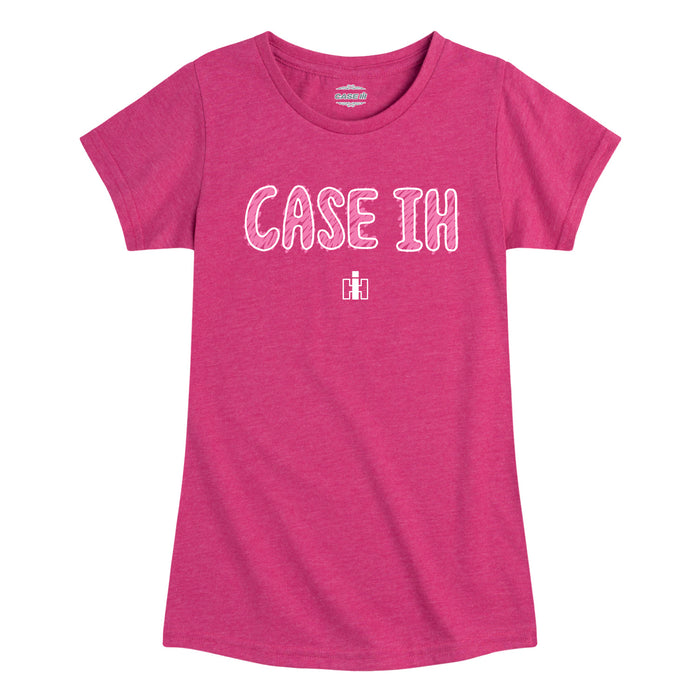 Case IH Scribble Logo Girls Short Sleeve Tee