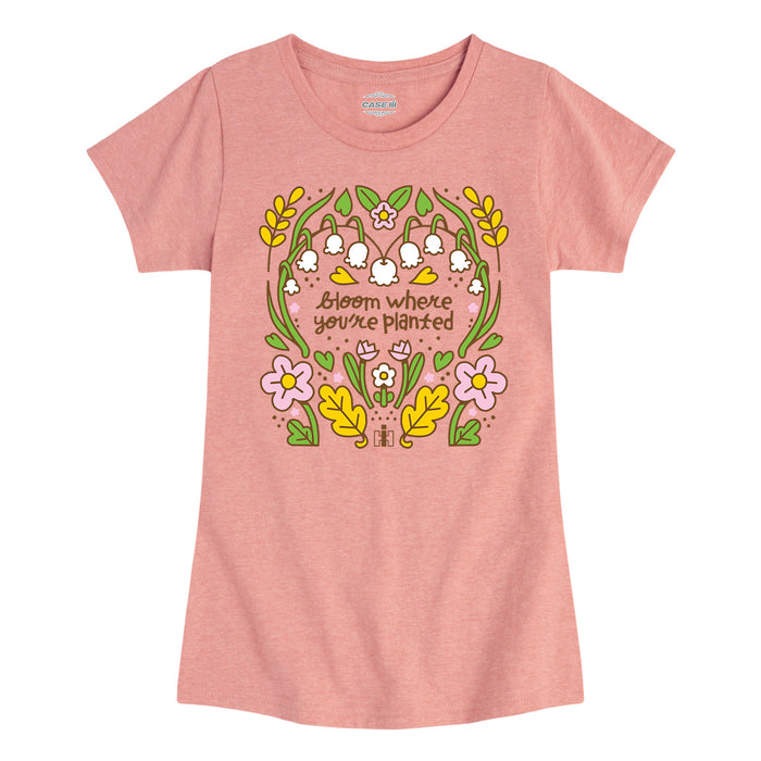 Bloom Where Youre Planted Girls Short Sleeve Tee