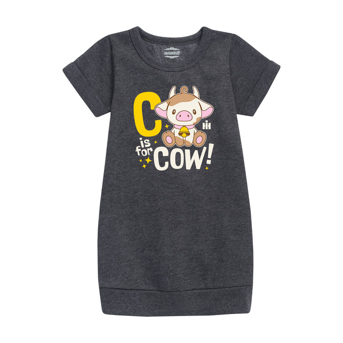 C Is For Cow Girls Fleece Dress