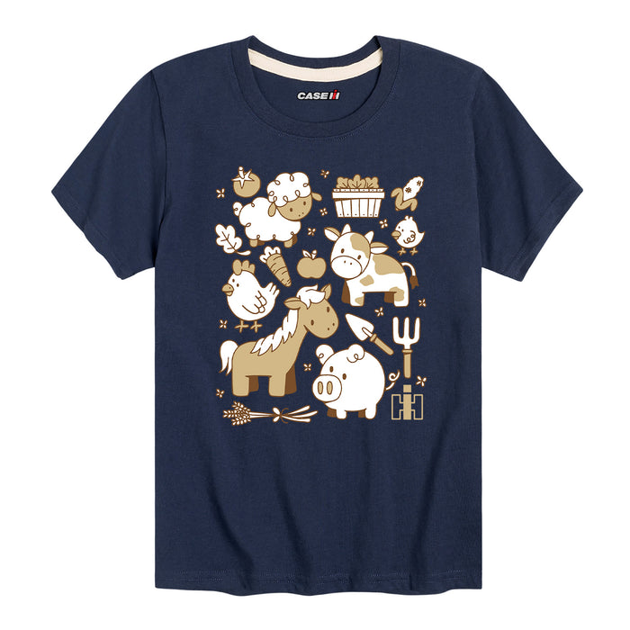 Farm Animal Grid Boys Short Sleeve Tee