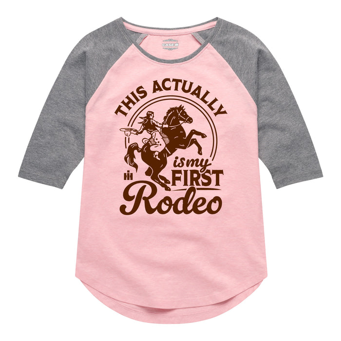 This Actually Is My First Rodeo Girls Raglan