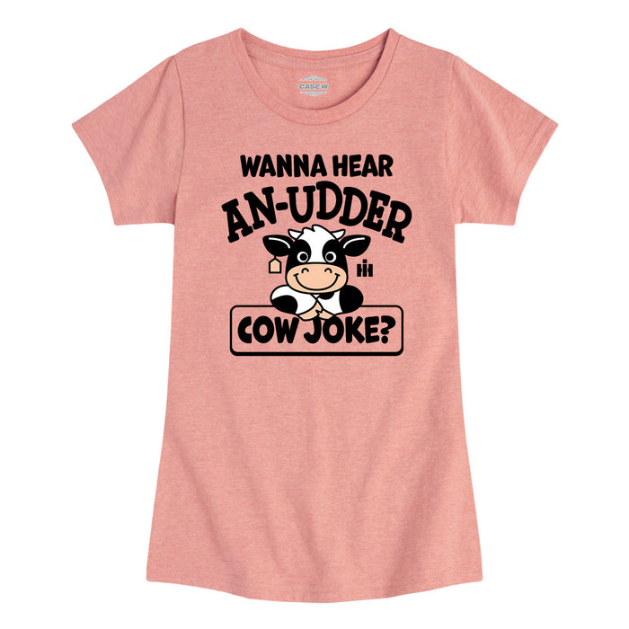 Wanna Hear An Udder Cow Joke Girls Short Sleeve Tee