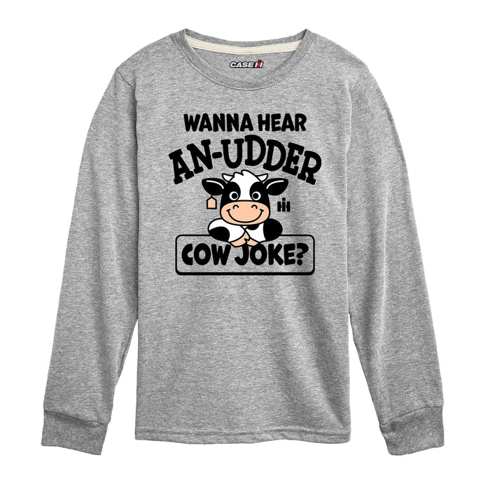 Wanna Hear An Udder Cow Joke Boys Long Sleeve Tee