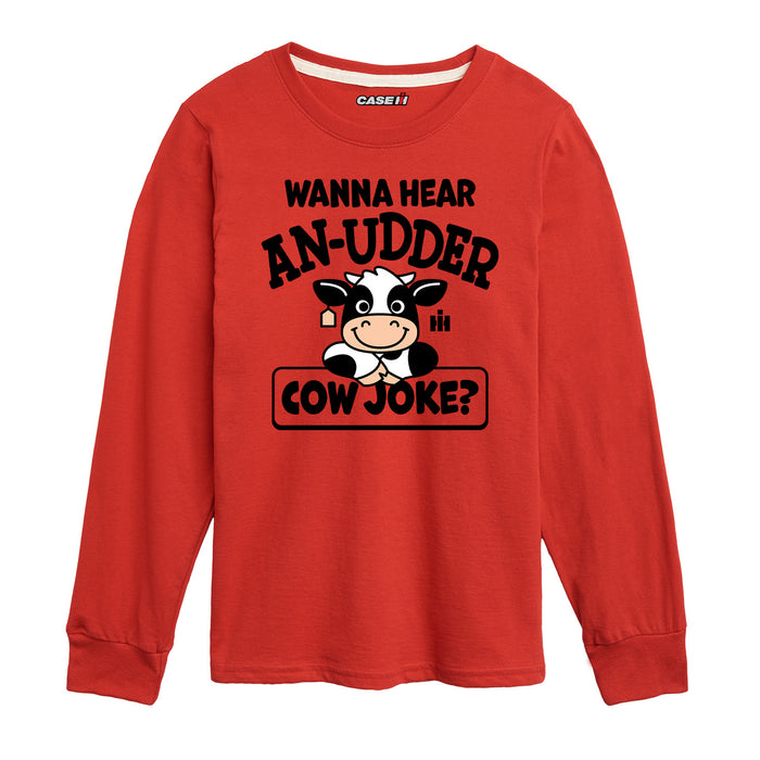 Wanna Hear An Udder Cow Joke Boys Long Sleeve Tee