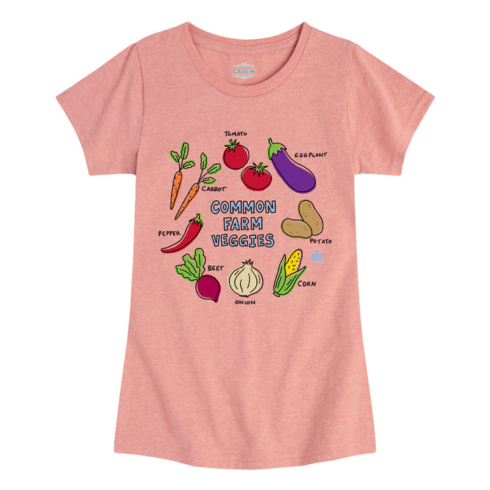 COMMON FARM VEGGIES - Kids GIRLS FITTED SHORT SLEEVE TEE