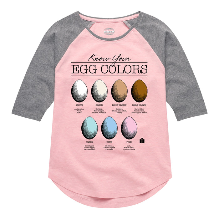 KNOW YOUR EGGS - Kids GIRLS SHIRT TAIL RAGLAN