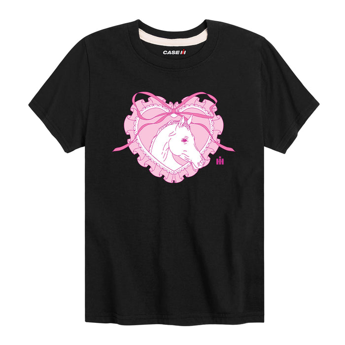 LACE HEART HORSE - Kids YOUTH SHORT SLEEVE TEE