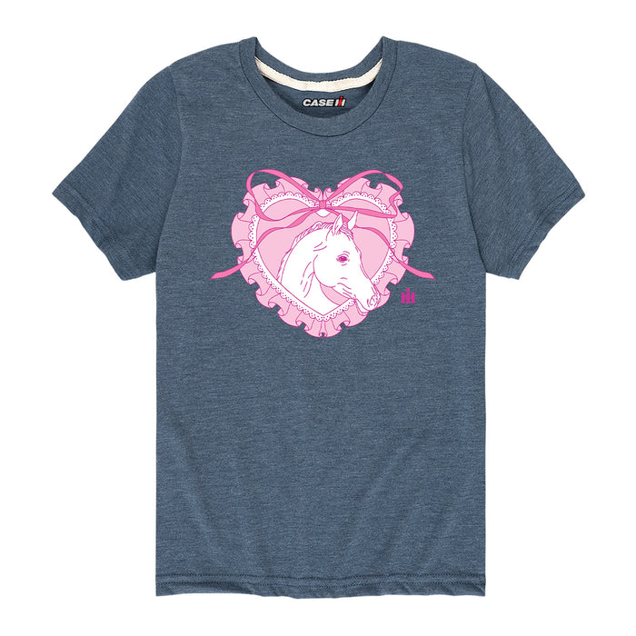 LACE HEART HORSE - Kids YOUTH SHORT SLEEVE TEE