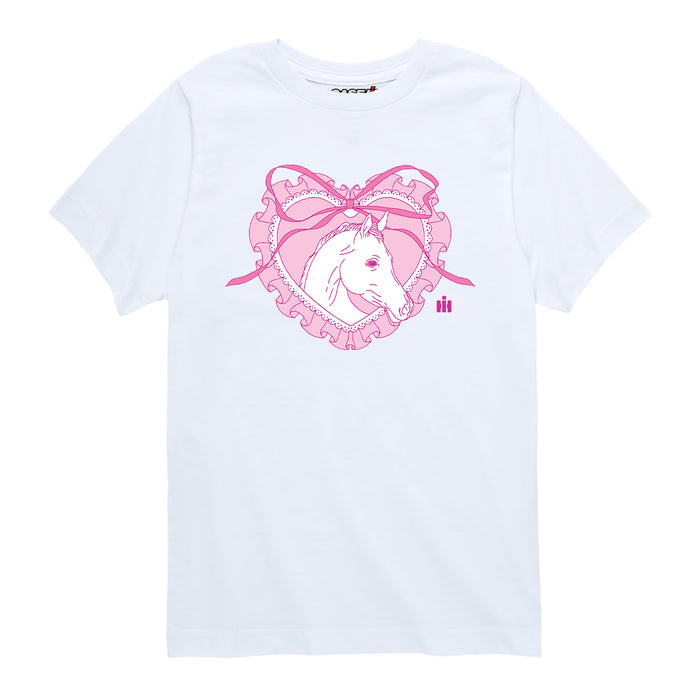LACE HEART HORSE - Kids YOUTH SHORT SLEEVE TEE
