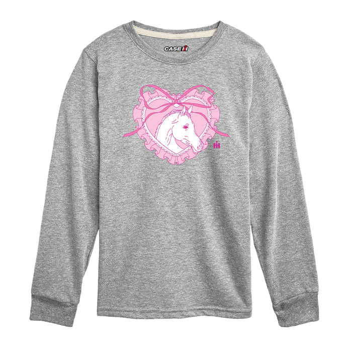 LACE HEART HORSE - Kids KIDS LONG SLEEVE TEE