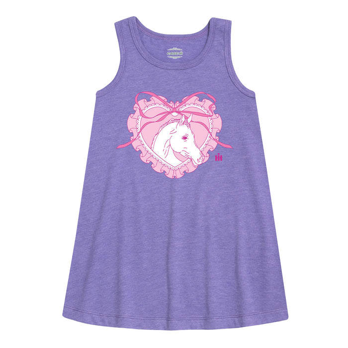 LACE HEART HORSE - Kids GIRLS ALINE DRESS