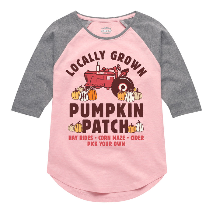 PUMPKIN PATCH FARMALL - Kids GIRLS SHIRT TAIL RAGLAN
