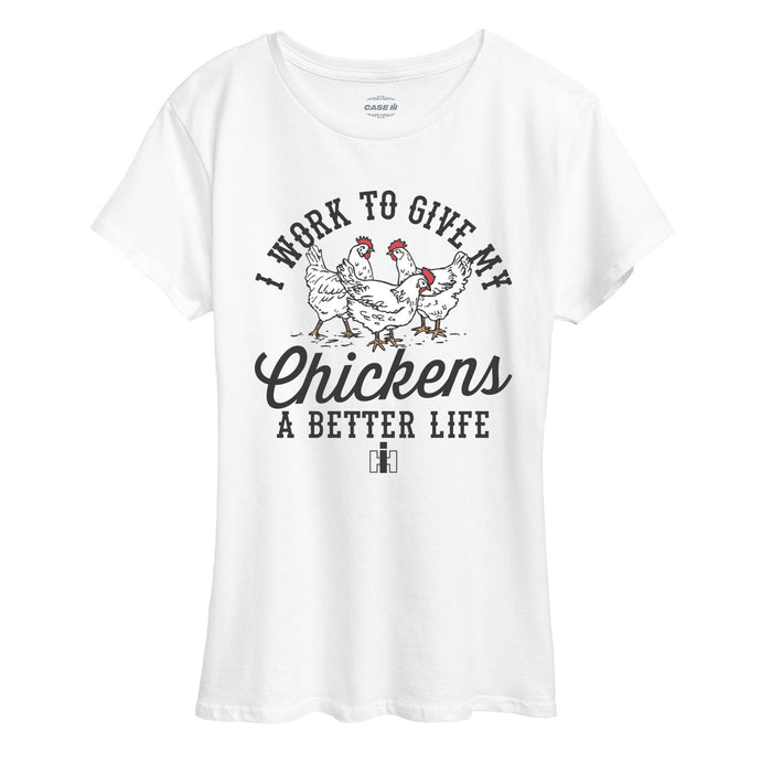 I Work For My Chickens Womens Short Sleeve Tee