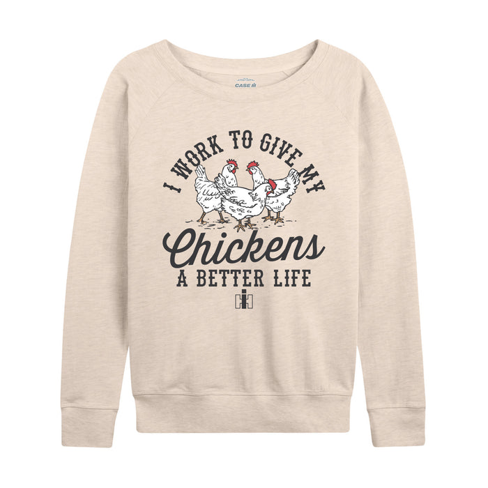 I Work For My Chickens Womens French Terry Pullover