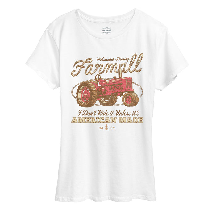 Western Farmall American Made Womens Plus Short Sleeve Tee