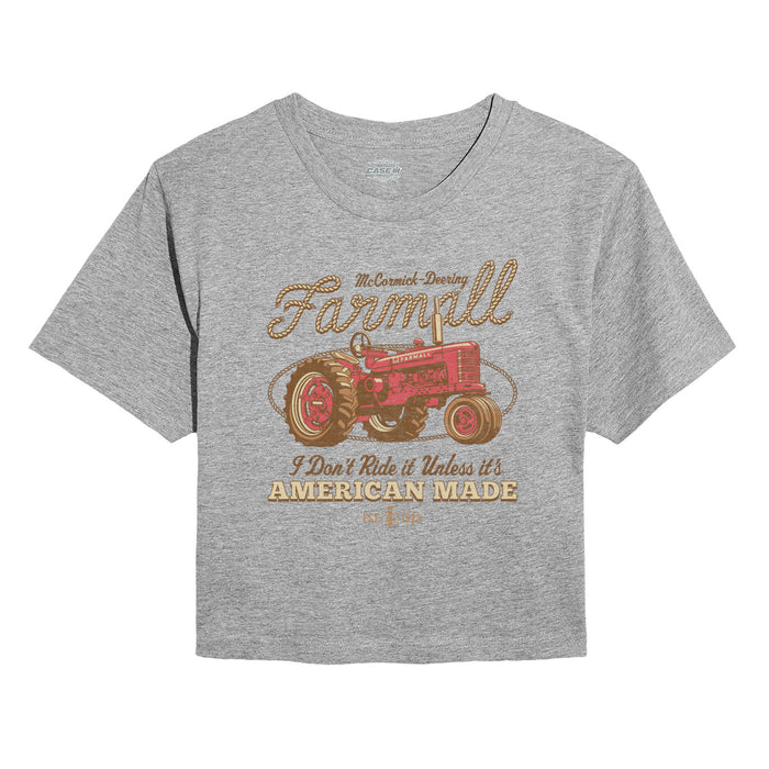 Western Farmall American Made Juniors Cropped Short Sleeve Tee