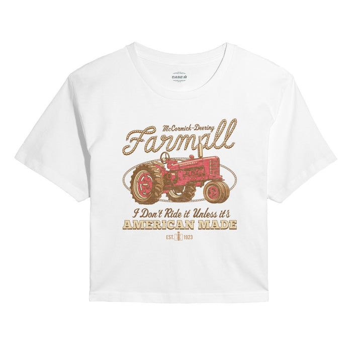 Western Farmall American Made Juniors Cropped Short Sleeve Tee