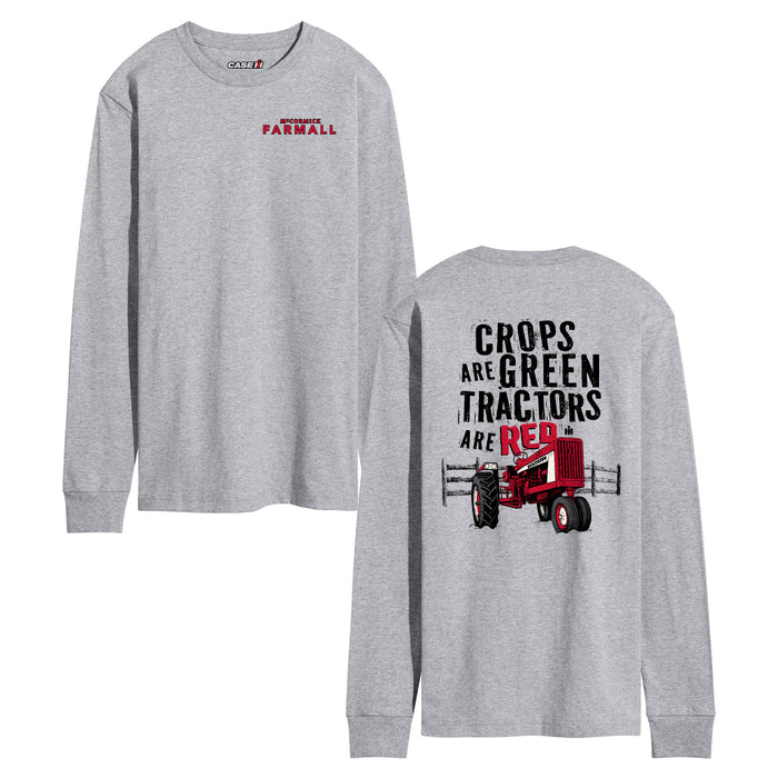 Case IH - Crops Green Tractors Red - Men's Long Sleeve Tee