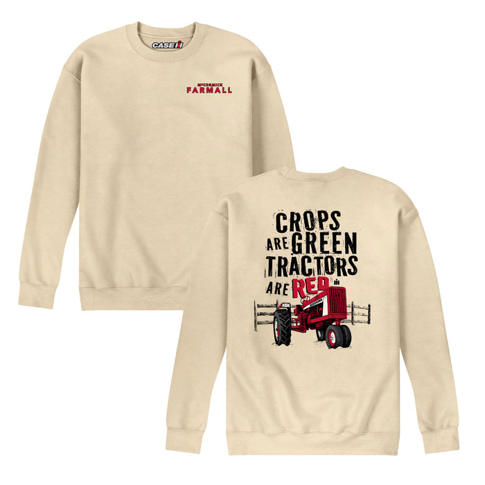 Case IH - Crops Green Tractors Red - Men's Crew Fleece
