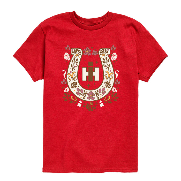 Case IH - Fall Floral Horseshoe - Toddler Short Sleeve Tee