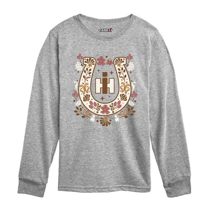 Case IH - Fall Floral Horseshoe - Toddler Long Sleeve Tee