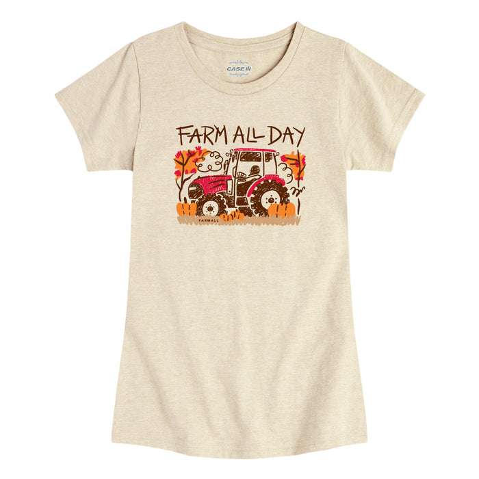 Case IH - Farm All Day Tractor - Toddler Girl Short Sleeve Tee
