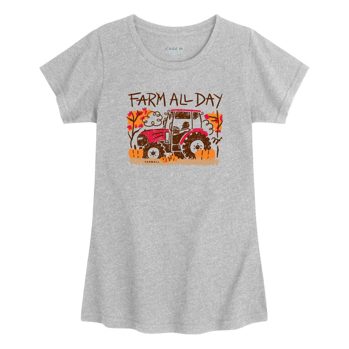 Case IH - Farm All Day Tractor - Toddler Girl Short Sleeve Tee