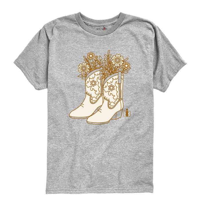Case IH - Flower Cowboy Boots - Toddler Short Sleeve Tee
