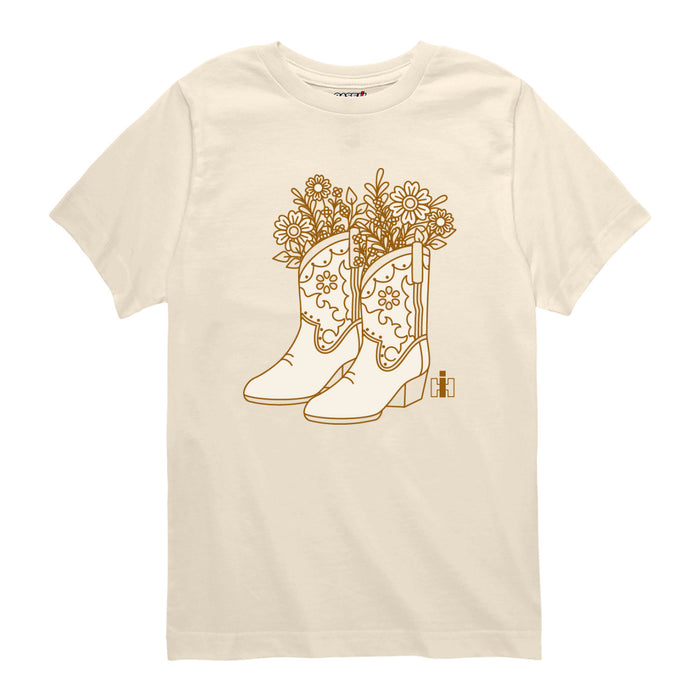 Case IH - Flower Cowboy Boots - Toddler Short Sleeve Tee