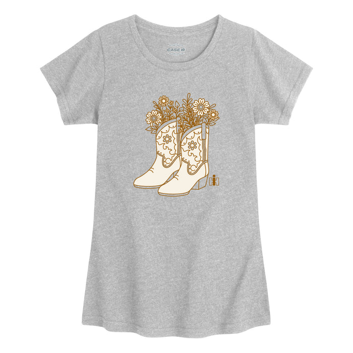 Case IH - Flower Cowboy Boots - Toddler Girl Short Sleeve Tee