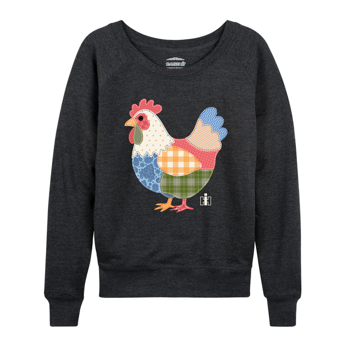 Case IH - Patchwork Chicken - Women's French Terry Long Sleeve Pullover