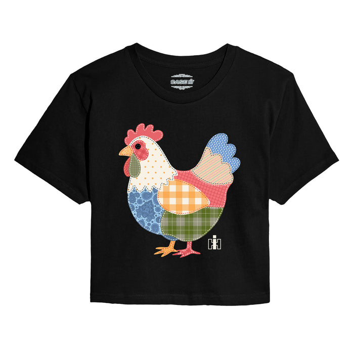 Case IH - Patchwork Chicken - Juniors Cropped Short Sleeve Tee